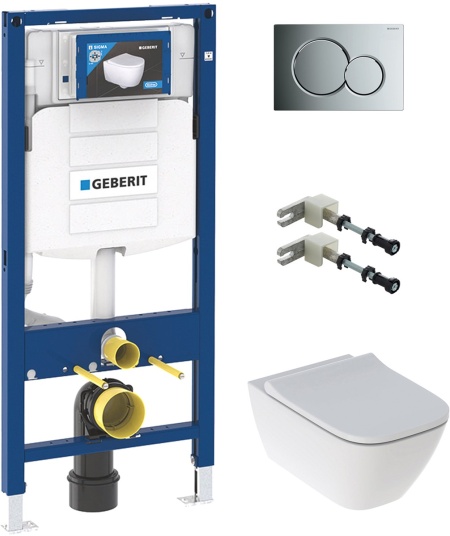 Комплект Geberit Smyle 500.300.21.S унитаз + инсталляция + кнопка