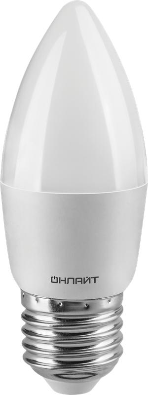 Лампа светодиодная 71 635 OLL-C37-8-230-4K-E27-FR 8Вт свеча 4000К нейтр. бел. E27 800лм 176-264В ОНЛАЙТ 71635