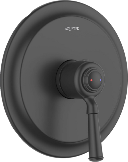 Встраиваемый смеситель для душа и ванны AQUATEK Классик AQ1566MB С ВНУТРЕННЕЙ ЧАСТЬЮ, матовый черный