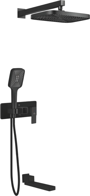 Душевой комплект Rose R1035H, черный
