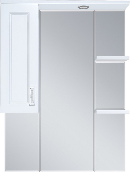 Зеркало Misty Дива 75 L c подсветкой, белое