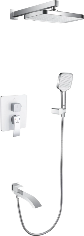 Душевой комплект Rose R1535F, белый, хром