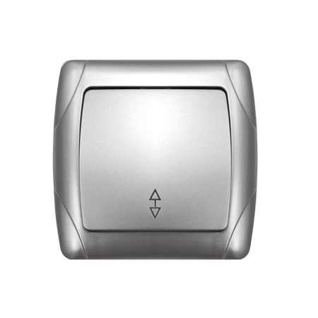 Переключатель проходной 1-кл. СП Маргарита 10А IP20 серебр. UNIVersal М0025-S