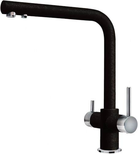 Смеситель Zorg Sanitary ZR 348 YF хром, черный металл, для кухни