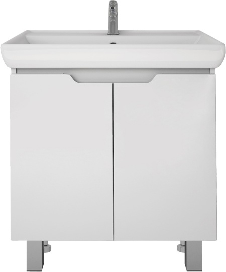 Тумба для комплекта Dreja Q Plus (D) 70 c опорами, белый глянец