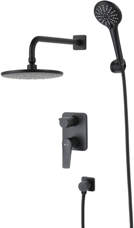 Душевой комплект Lemark Bronx LM3729BL, черный
