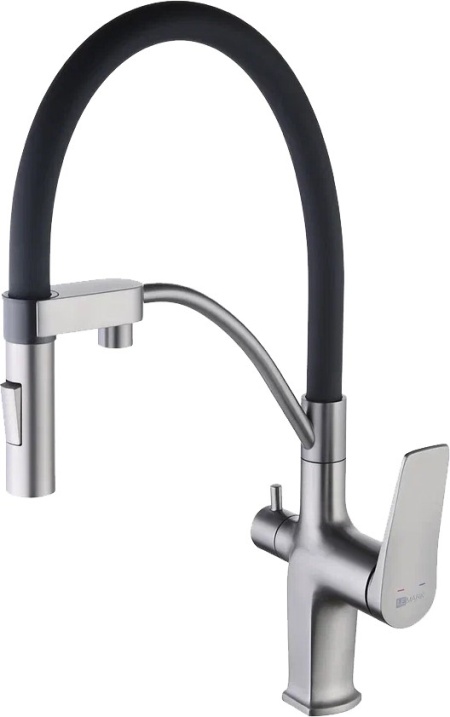 Смеситель для кухни Lemark Bronx LM3761GM графит