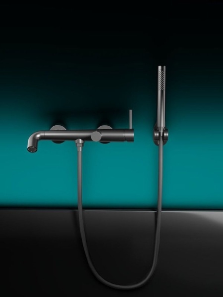 Cмеситель для ванны Knotlor SS-32/GM, вороненая сталь