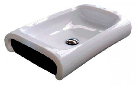 Раковина Hidra Ceramica Hi-line HI15 белая с черным