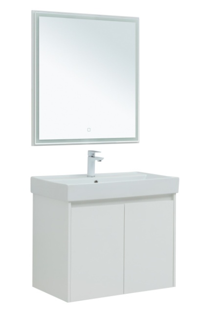 Комплект мебели для ванной Aquanet Nova Lite 75 белый глянец (2 дверцы)