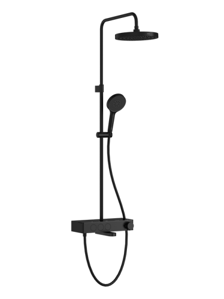 Душевая стойка VitrA Core Round A4730936EXP с термостатом, матовая черная