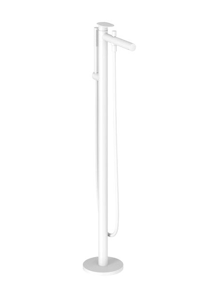 Напольный смеситель для ванны с душем Ravak Spring SG 080.10WHM белый матовый