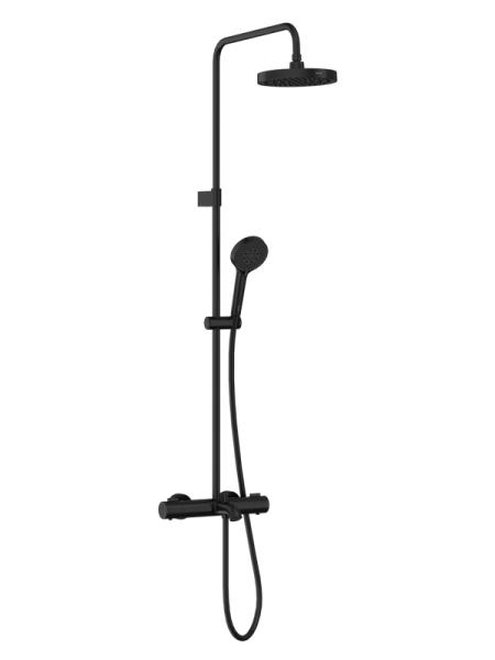 Душевая стойка VitrA Base Round A4730336EXP с термостатом, матовая черная