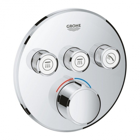 Внешняя часть смесителя для ванны Grohe Grohtherm SmartControl 29146000 на 3 выхода, хром