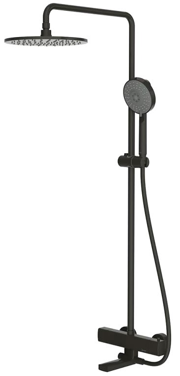 Душевая стойка Bravat Arc F699153BW-A2 с термостатическим смесителем, черный