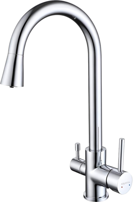 Смеситель для кухни AQUATEK AQ1085CR с краном для питьевой воды, хром