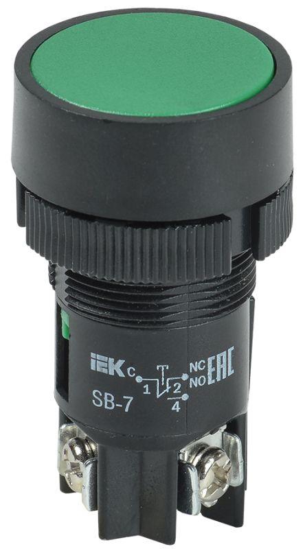 Кнопка SВ-7 "Пуск" d22мм 1НО+1НЗ 240В зел. GENERICA BBT40-SB7-K06