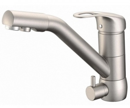 Смеситель для кухонной мойки ZORG Sanitary  ZR 400 KF-12 АЛЮМЕТАЛЛИК