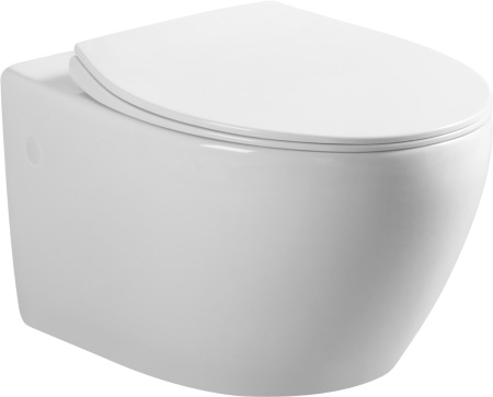 Унитаз подвесной Art&Max Elegant AM9316CHR безободковый с крышкой микролифт