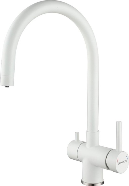 Смеситель для кухни Paulmark Heller He213218-WH белый матовый