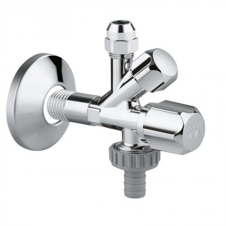 Угловой вентиль Grohe 22035000 для подключения смесителей и стиральной машинки 1/2-3/8-3/4