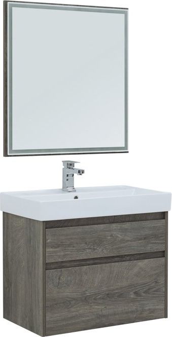 Комплект мебели для ванной Aquanet Nova Lite 75 дуб рошелье (2 ящика)