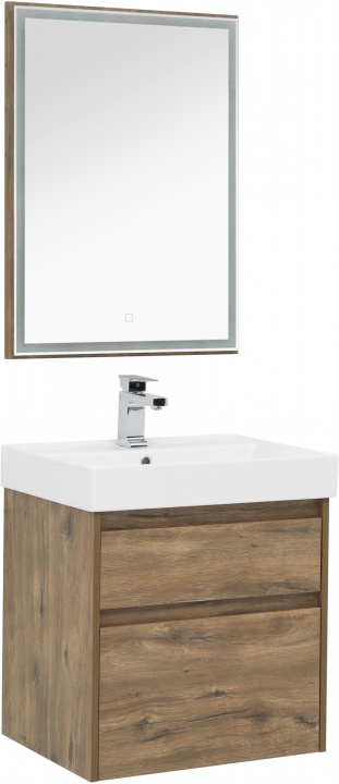 Комплект мебели для ванной Aquanet Nova Lite 60 дуб рустикальный (2 ящика)