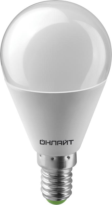 Лампа светодиодная 61 135 OLL-G45-8-230-6.5K-E14 8Вт шар 6500К холод. бел. E14 800лм 176-264В ОНЛАЙТ 61135