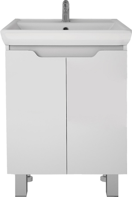 Тумба для комплекта Dreja Q Plus (D) 60 c опорами, белый глянец